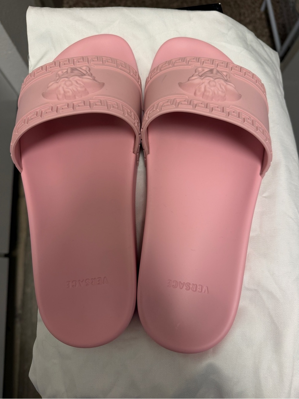 Versace Pink Medusa Slides - Picture 8 of 10
